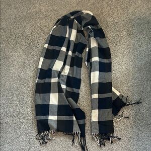 Black, Blue, and White Checkered Scarf
